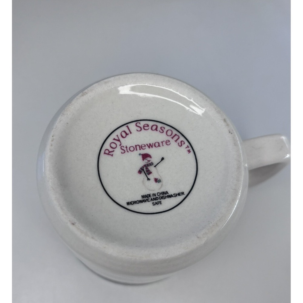 ⛄️Set Of 4 Royal Season Stoneware Snowman Snowmen Mugs Coffee Cups - Picture 4 of 6